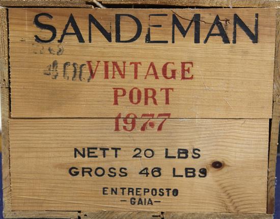 Twelve bottles of Sandeman 1977 Silver Jubilee vintage port,